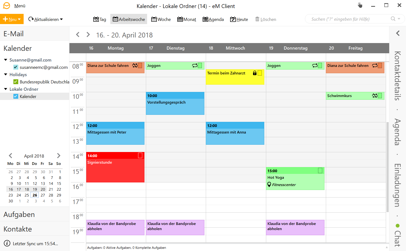 Features - Kalender und Aufgaben  eM Client  eM Client