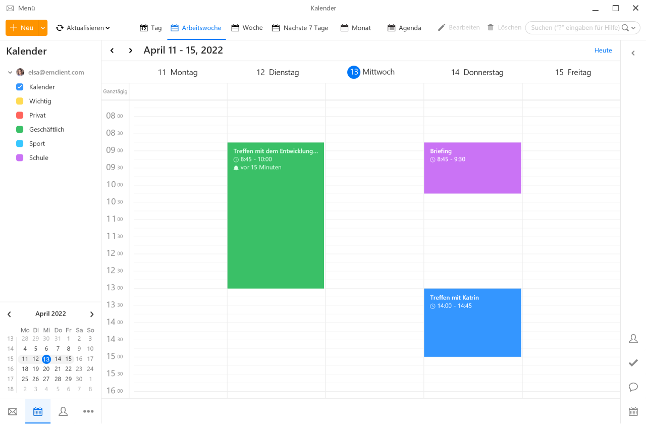 Produkt - Kalender und Aufgaben eM Client eM Client