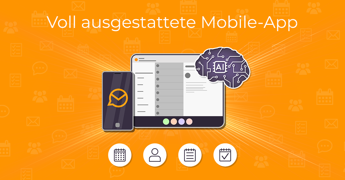 Mobile App: von nun an mit KI, Kalendern, Kontakten, Aufgaben und Notizen 